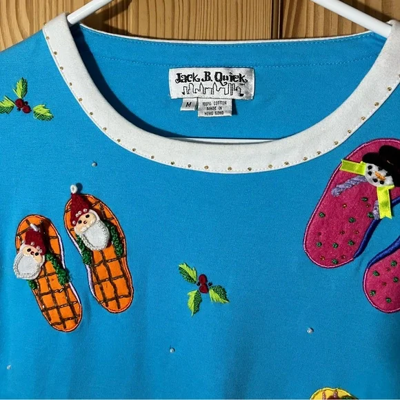 Vintage Colorful Flip-Flop Embroidered Sweater - Picture 14 of 14